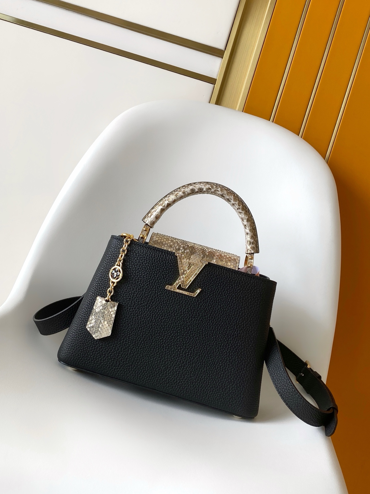 Louis Vuitton LV Classic Handbag Monogram Miroir Model M11987 Zip Closure Fashion Statement Luxury Designer